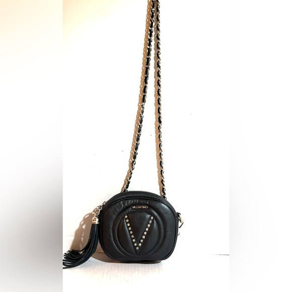 Valentino black leather crossbody handbag